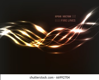 EPS10 vector abstract energy design against a dark background with slight texture; composition is colored in shades of orange