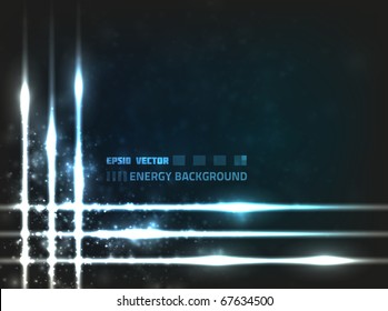 Diseño de línea de energía abstracta del vector EPS10 contra fondo oscuro; la composición está coloreada en tonos azules