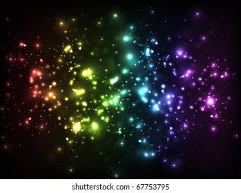 EPS10 vector abstract energy rainbow design against dark background; composition has a very bright look