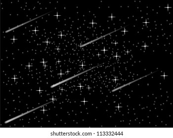 EPS10 vector abstract falling stars design against dark background