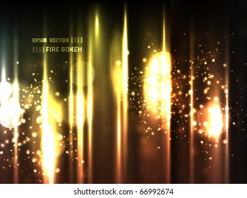 EPS10 vector abstract fire bokeh against bright background; composition is colored in shades of orange, yellow and red with a bit of other colors