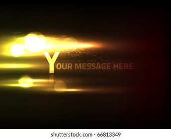 EPS10 vector abstract fire effect on black background for the text of your choice. Composition has bright lights and blurry bokeh particles.