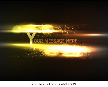 EPS10 vector abstract fire effect for the text of your choice on dark background; composition has bokeh particles, bright lights and sparkles