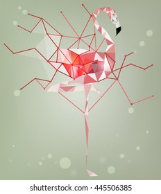 Eps10 vector - Abstract flamingo made with geometric shapes