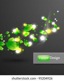Eps10 Vector Abstract Flowing Leaves Background Design
