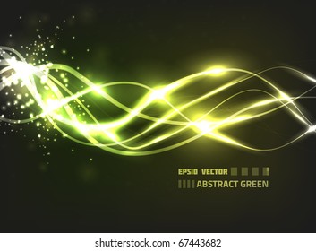 EPS10 vector abstract green design against dark background with slight texture; composition has very bright colors