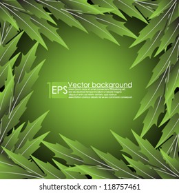 eps10 vector abstract green leaves background design