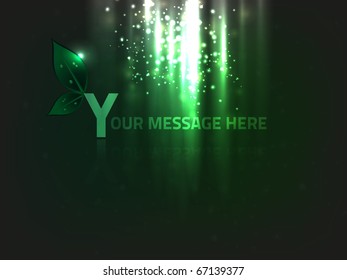 EPS10 vector abstract green message eco concept for your design; composition is colored in shades of green