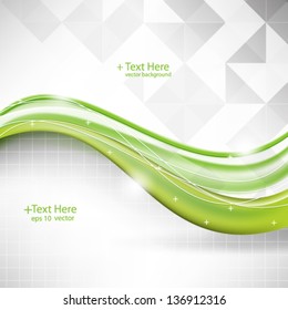 eps10 vector abstract green wave with geometrical background