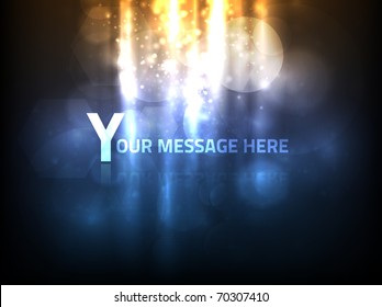 EPS10 vector abstract lights shining from the top of the composition onto the message of your choice