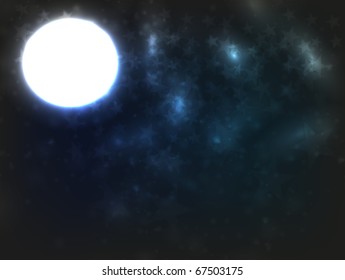 EPS10 vector abstract night against dark background with slight texture; composition is colored in shades of blue