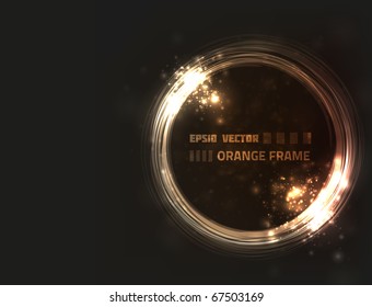 EPS10 vector abstract orange frame design against dark background with slight texture