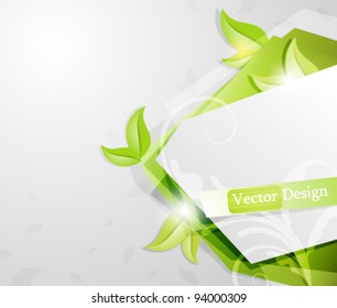 Eps10 Vector Abstract Paper Fold with Leaves Background Design
