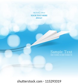 eps10 vector abstract paper plane in clouds background design