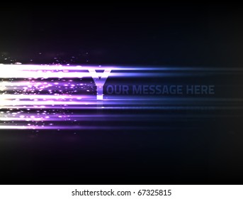 EPS10 vector abstract particle energy design against dark background; composition is colored in shades of violet and blue