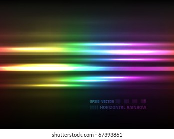 EPS10 vector abstract rainbow energy design against dark background; composition has a very bright look