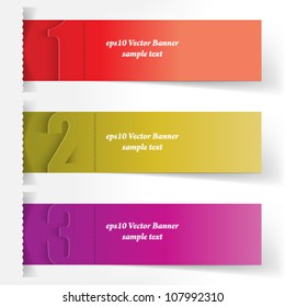 eps10 vector abstract set of numbered banner concept design