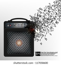 eps10 vector abstract speaker amplifier with music notes concept design