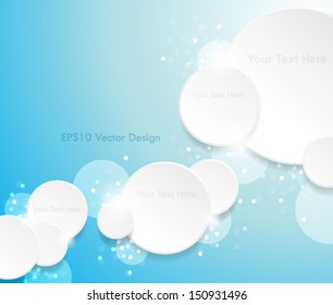 Eps10 Vector Abstract White Circles in Light Blue Background Design