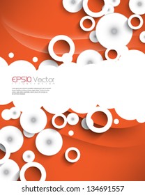 eps10 vector abstract white round elements background illustration