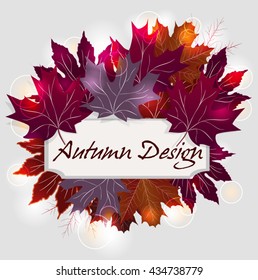 Eps10 vector - Autumn leaves design with space for text