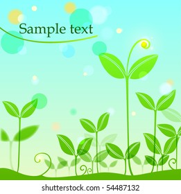 EPS10 vector background with spring sprouts