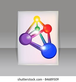  eps10 vector banner with colorful molecular structure