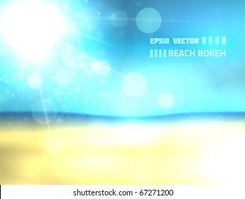 EPS10 vector beach design against bright background; composition is mostly colored in shades of blue and yellow