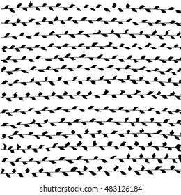 EPS10 vector beautiful  abstract background with leaves. Image for design cards, invitations, business cards, flyers, Wallpapers, booklets, posters. Hand drawn textures. Black and white.