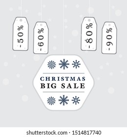 EPS10 Vector: Big Sale tags with Sale up to 50 - 90 percent text on circle tags