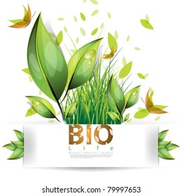 eps10 vector bio and leaf concept design