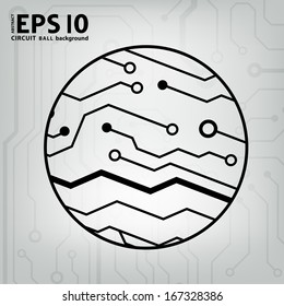 EPS10 vector black and gray circuit circle ball background