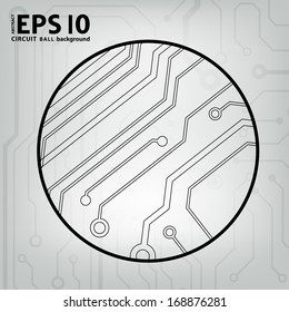 EPS10 vector black and gray circuit circle ball background