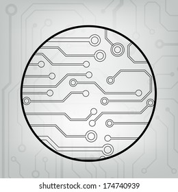EPS10 vector black and gray circuit circle ball background