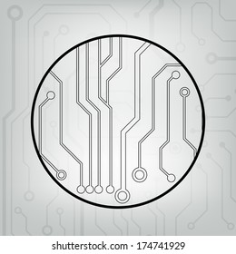 EPS10 vector black and gray circuit circle ball background
