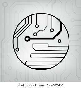 EPS10 vector black and gray circuit circle ball background