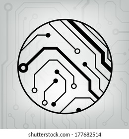 EPS10 vector black and gray circuit circle ball background