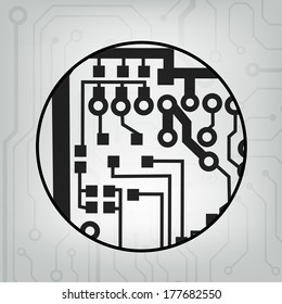 EPS10 vector black and gray circuit circle ball background