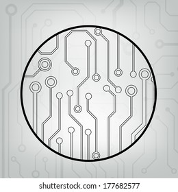 EPS10 vector black and gray circuit circle ball background