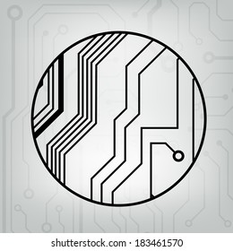 EPS10 vector black and gray circuit circle ball background 