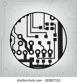 EPS10 vector black and gray circuit circle ball background 