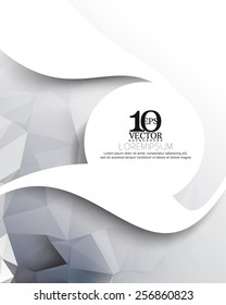 eps10 vector blank thick white waves and round frame with triangular background elements