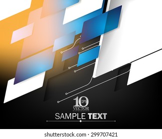 eps10 vector blue embossed overlapping motion geometric elements hi-tech corporate business background
