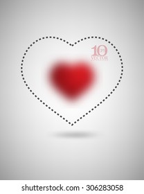 eps10 vector blurred red heart love symbol broken lines elements valentines day background