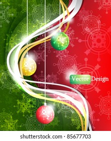 Eps10 Vector Christmas Background Design with Christmas Balls