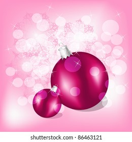 eps10, vector christmas balls on background with snowflakes and stars