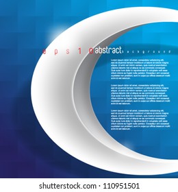 eps10 vector chrome element on blue background