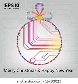 EPS10 vector circuit board ball christmas background texture
