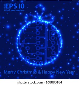 EPS10 vector circuit board ball christmas background texture