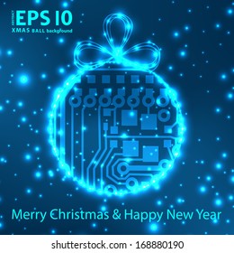 EPS10 vector circuit board ball christmas background texture